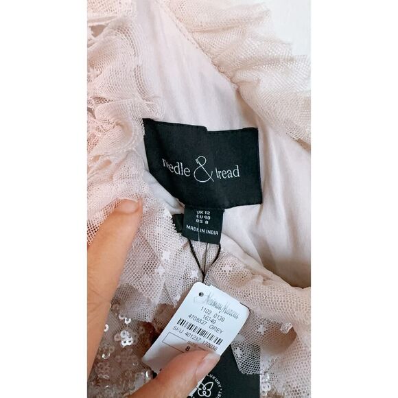 needle & thread Raindrop One-Shoulder Ankle Gown pebble UK12/US8 - Picture 9 of 11